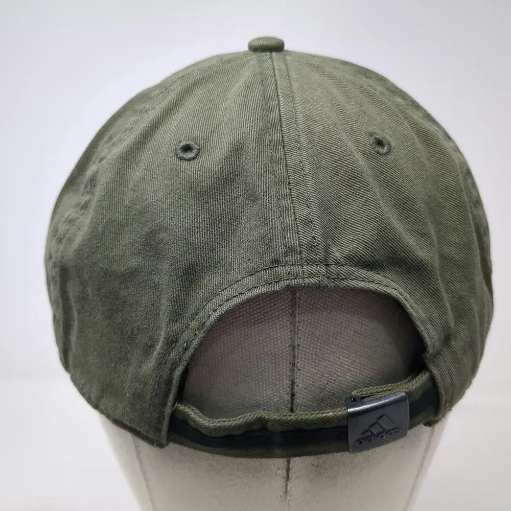 Adidas Baseball Cap Green One Size Adjustable Embroidered Logo Cotton Sport Hat